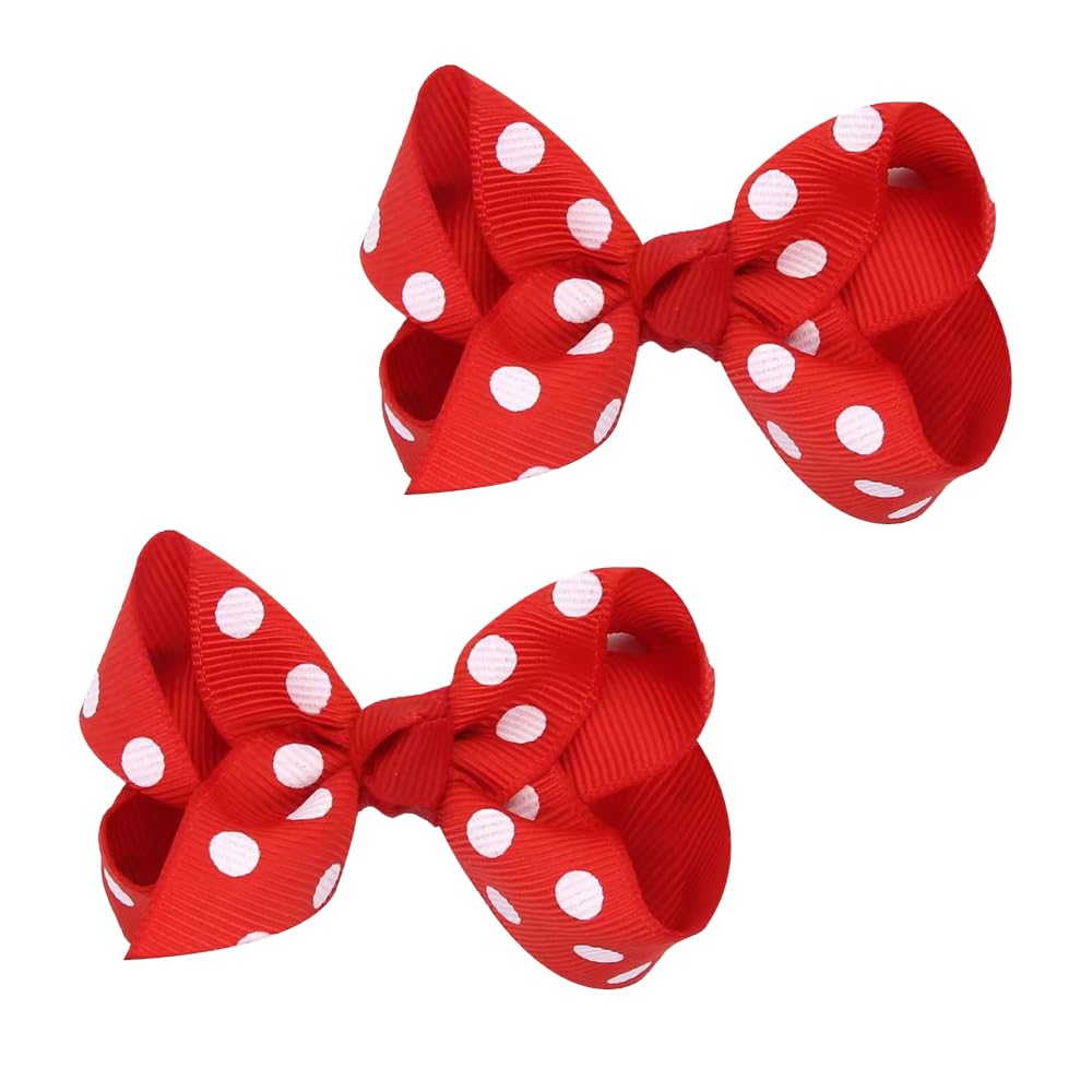 BOENBE LOVED polka-dot hair bow front view for durable daily wear