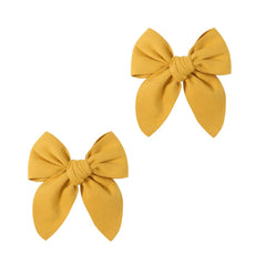 BOENBE LOVED satin ribbon bow yellow pack showing six color options for versatile outfits.