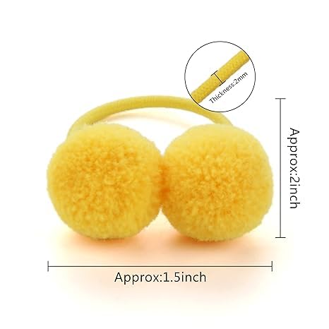 Boenbe Loved fluffy white pom pom bands brighten outfits while staying comfortable all day.