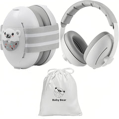 BOENFU noise-cancelling headphones with baby headband protect little ears during flights.