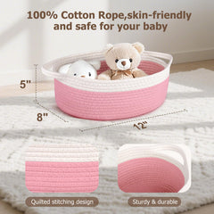 Boensi small woven basket side handles for easy transport and toy storage.