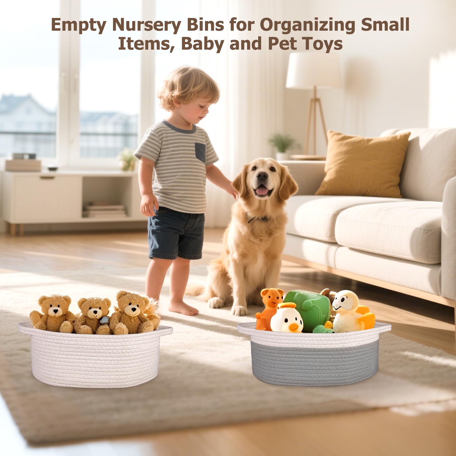 Boensi care-washable basket explains hand or machine wash and air-drying.