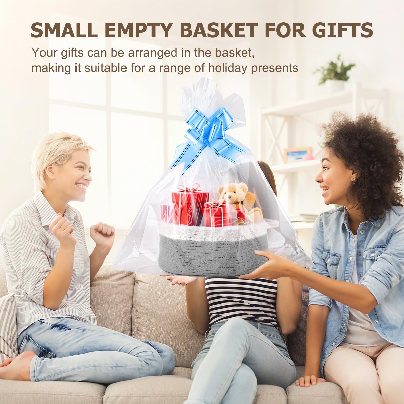 Boensi basket with handles emphasizes easy carrying and portability.
