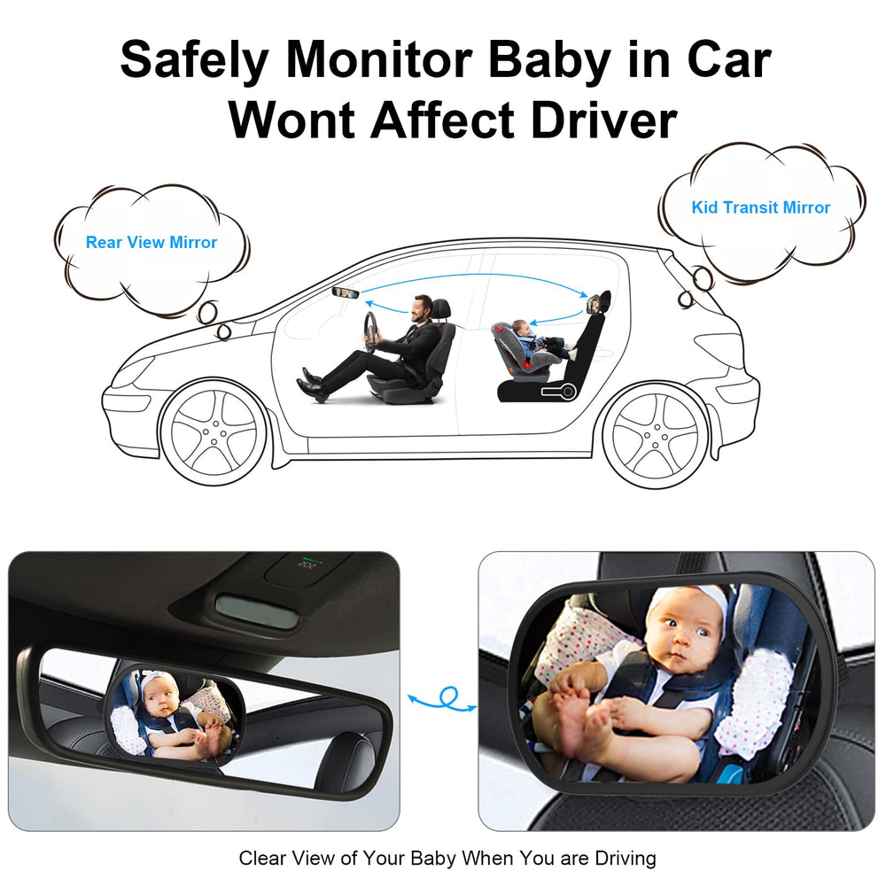 BOEYOS rearview mirror offers clear view on bumpy roads for safer observation.