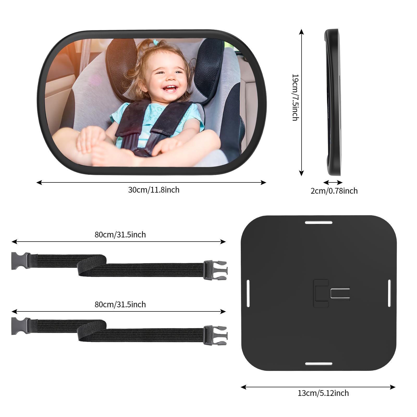 BOEYOS mirror compact design saves space in car interior for comfort.