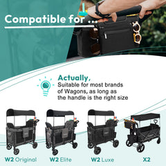 Boffinby easy-install wrap-around console demonstrates quick setup on a stroller handle