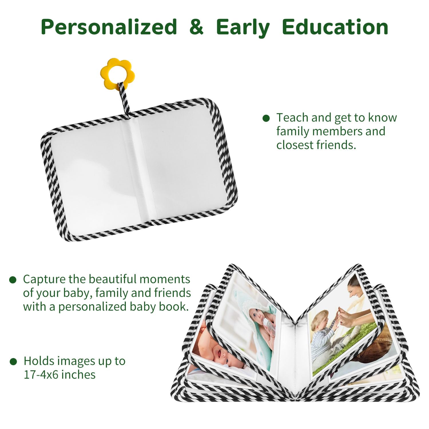BOHEMIABY safety mirror keeps little ones engaged during photo moments.