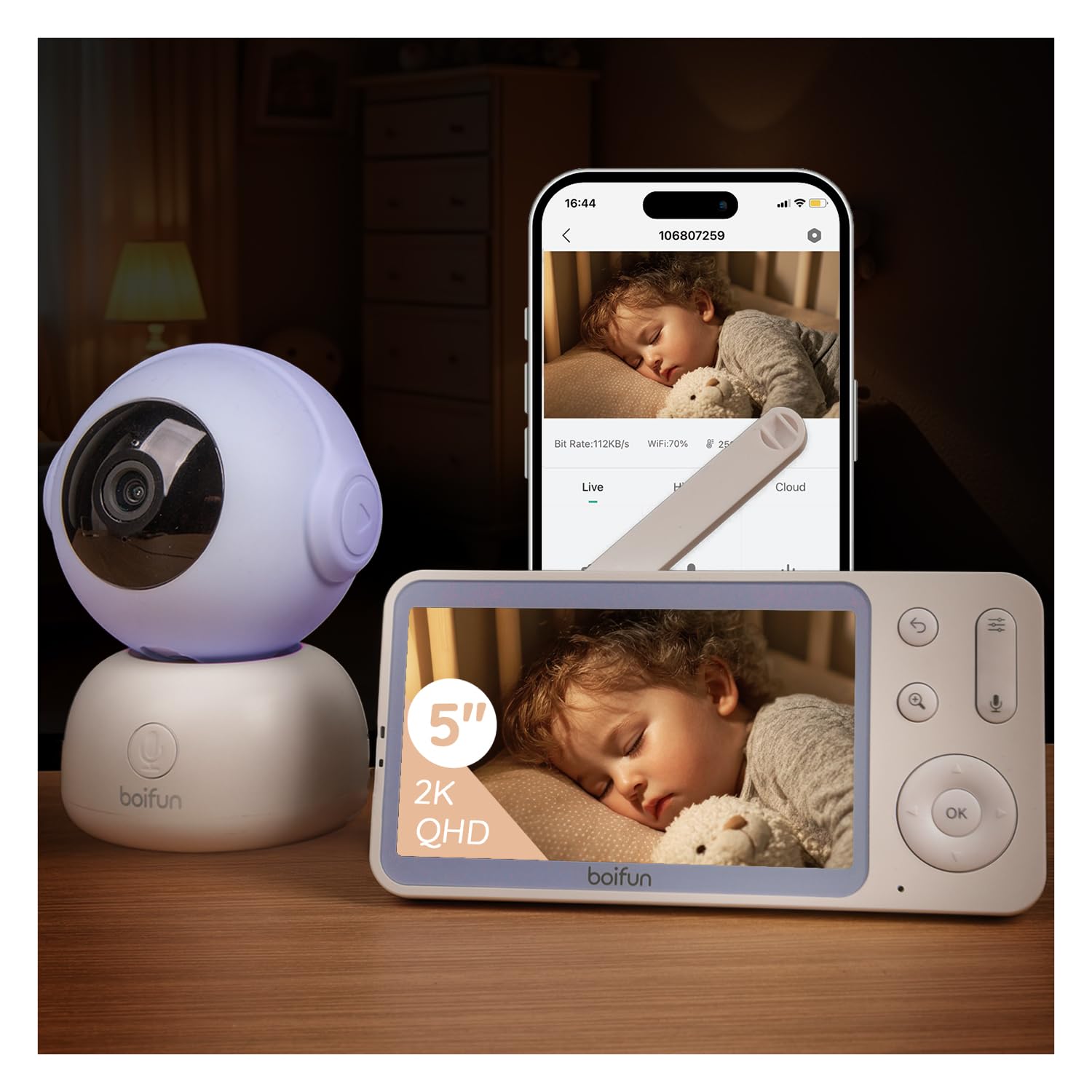 Boifun 2K HD camera angle for full-room coverage and precise tracking