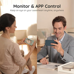 Boifun 5-inch split-screen monitor enables simultaneous twin-room viewing.