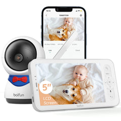 BOIFUN 5-inch monitor live view for real-time baby monitoring at home and away