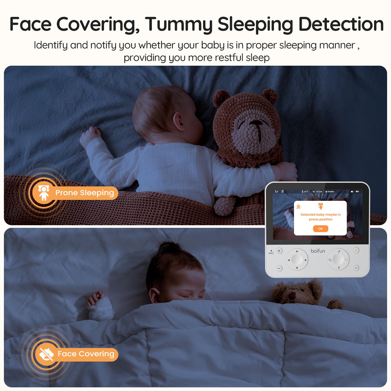 BOIFUN AI detection flags prone sleeping for timely alerts.