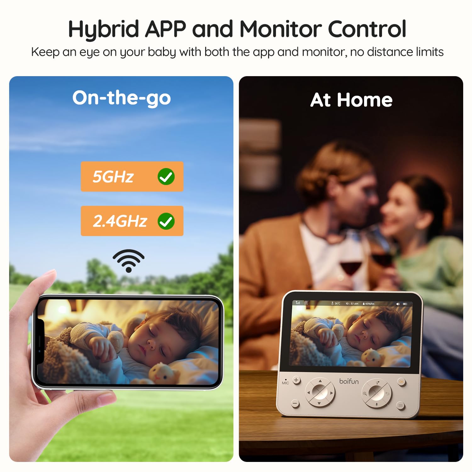 BOIFUN face-area detection highlights when baby’s face is partially blocked.