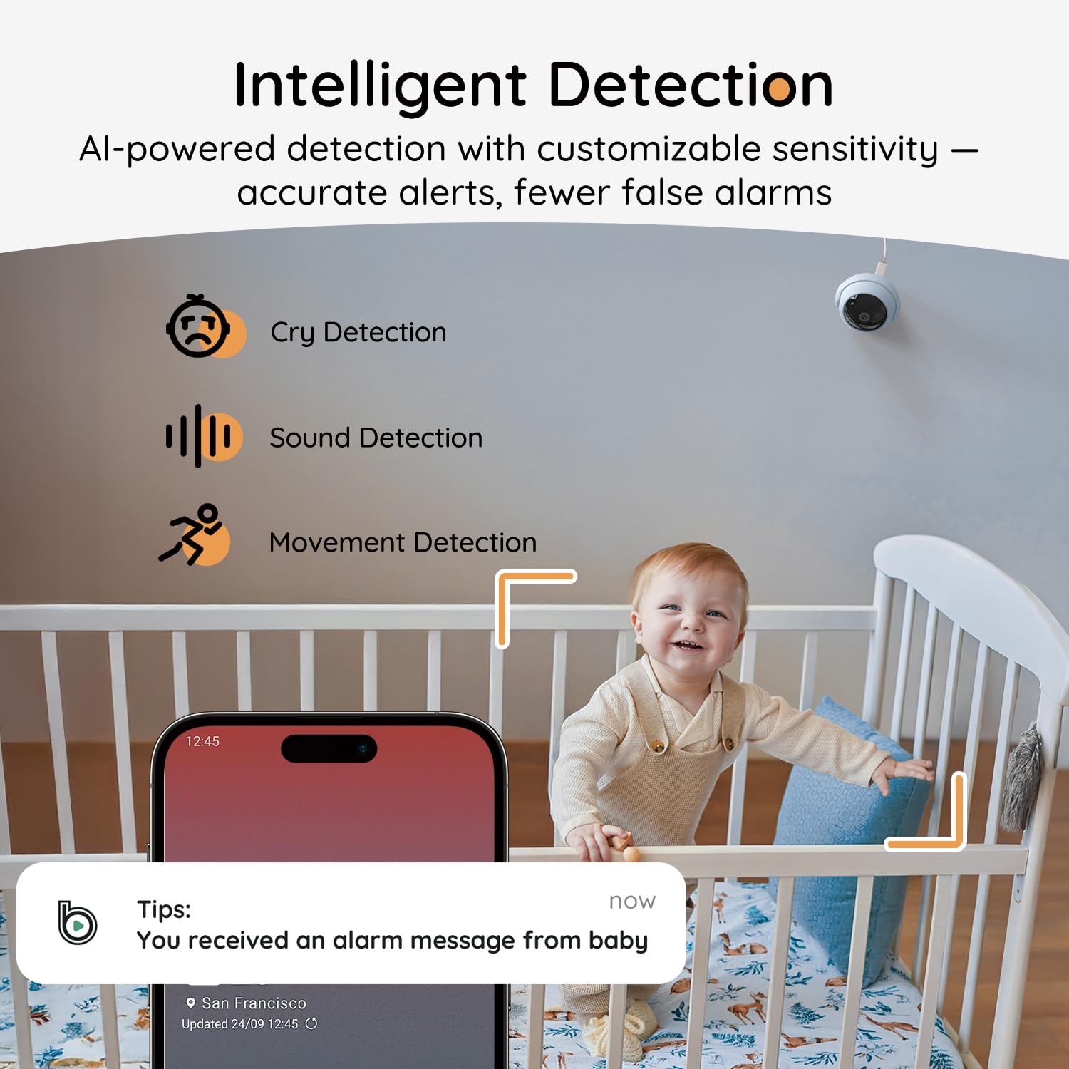 Boifun wifi baby monitor smartphone app view for remote monitoring