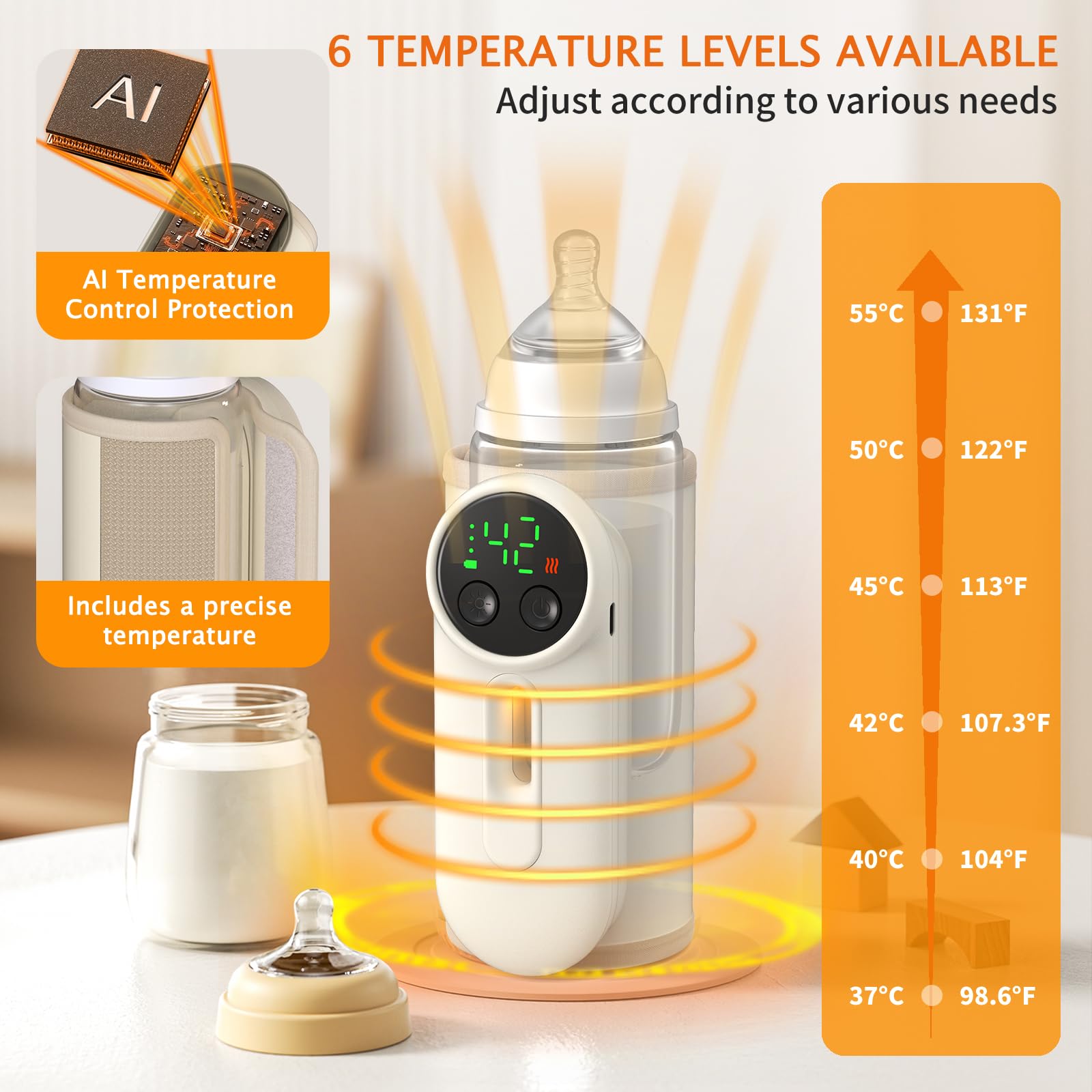 BOKASM bottle warmer night light aids late-night feeds.