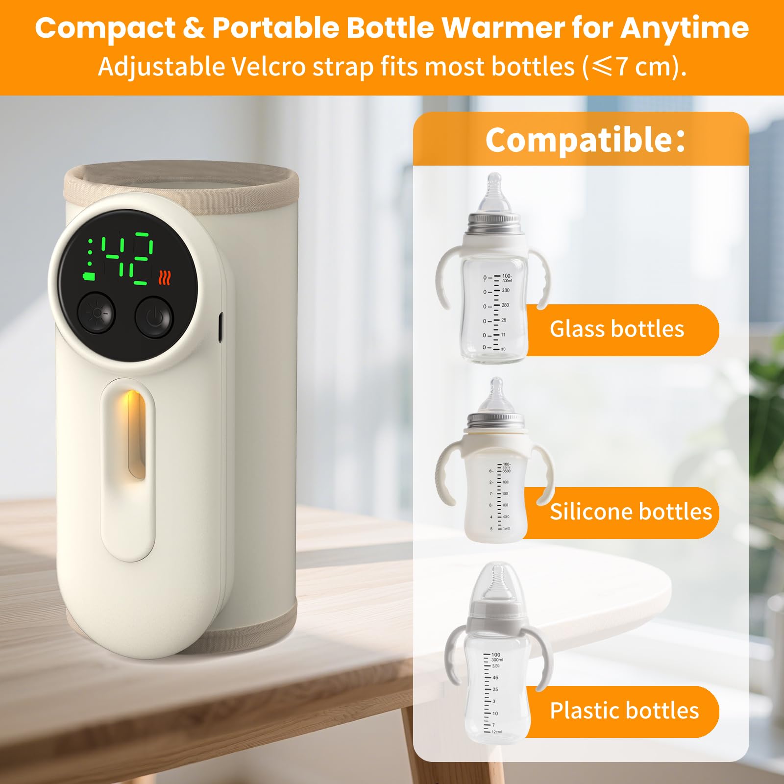 BOKASM bottle warmer with viewing window for easy content monitoring.
