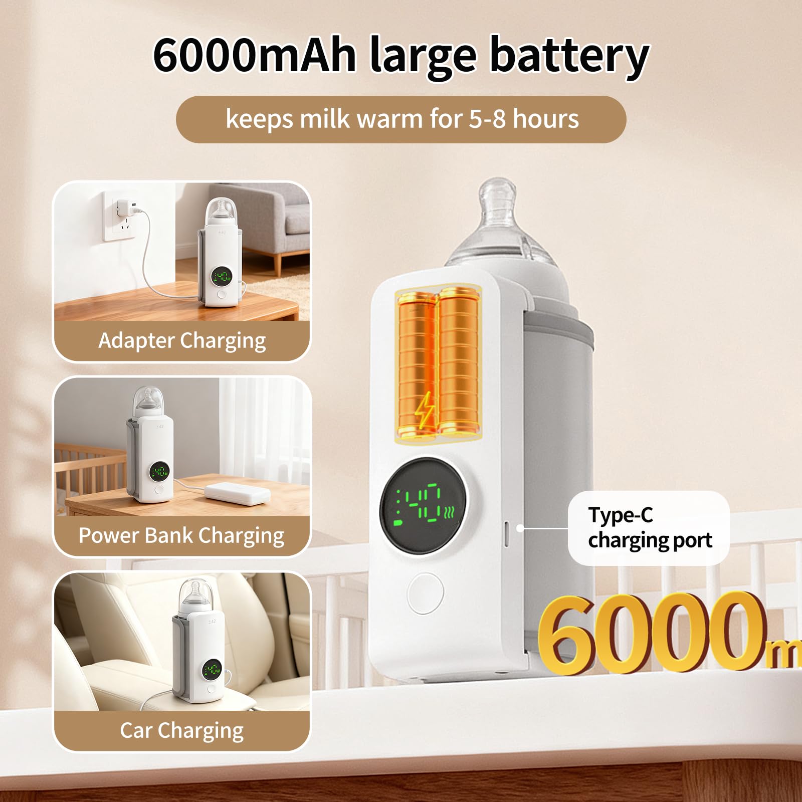 BOKASM warmer fits bottles up to 2.55 inches in diameter, showing compatibility.