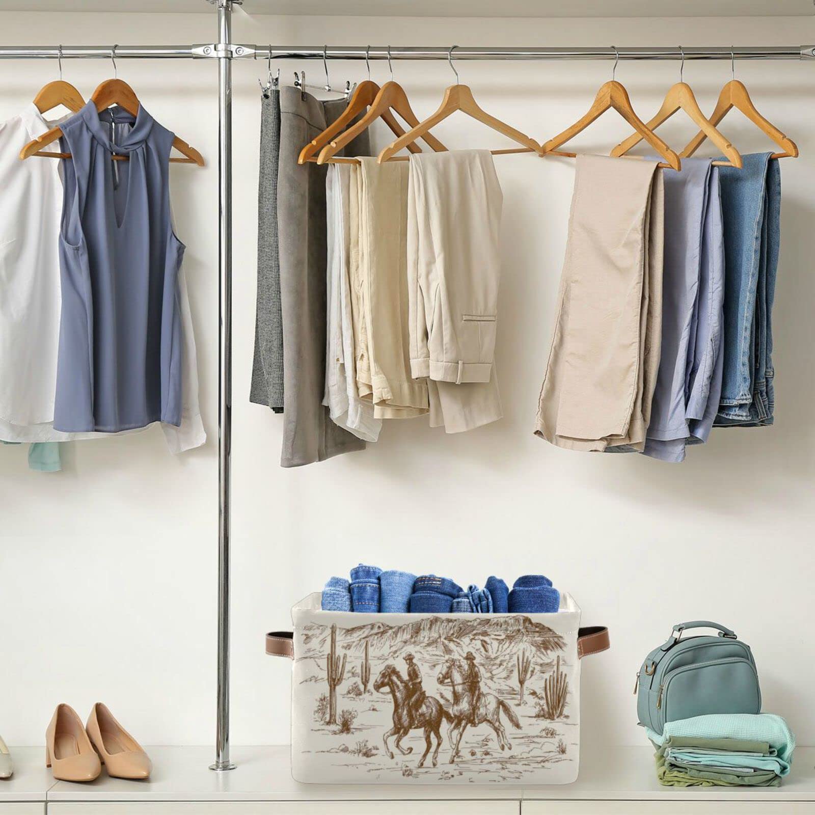 BOKEKANG multi-use organizer ideal in bedroom or nursery for blankets or books.