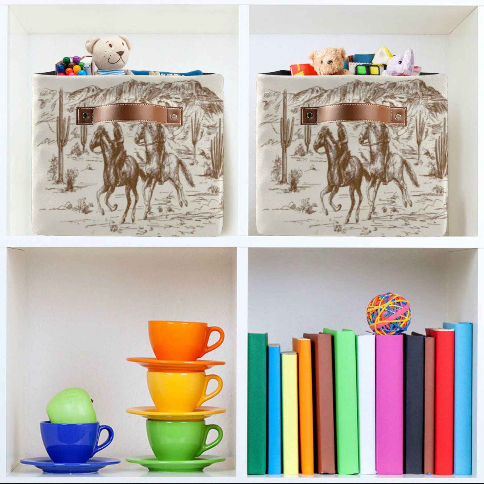 BOKEKANG shelf-friendly cube storage fits bookcases and cubbies.