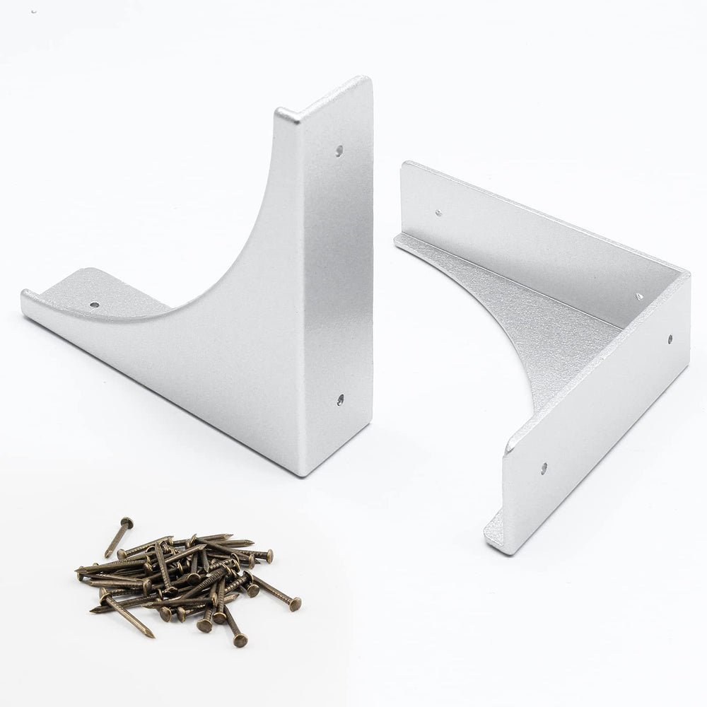 BokWin silver corner brackets with screws included for sturdy furniture protection