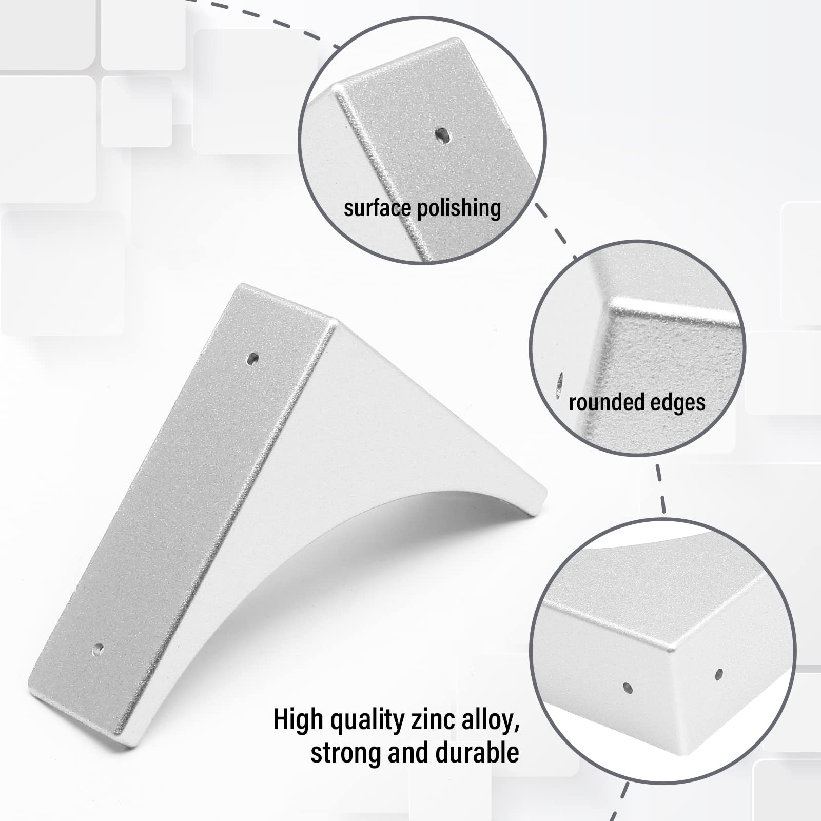 BokWin silver corner protector polished closeup showing curved edge