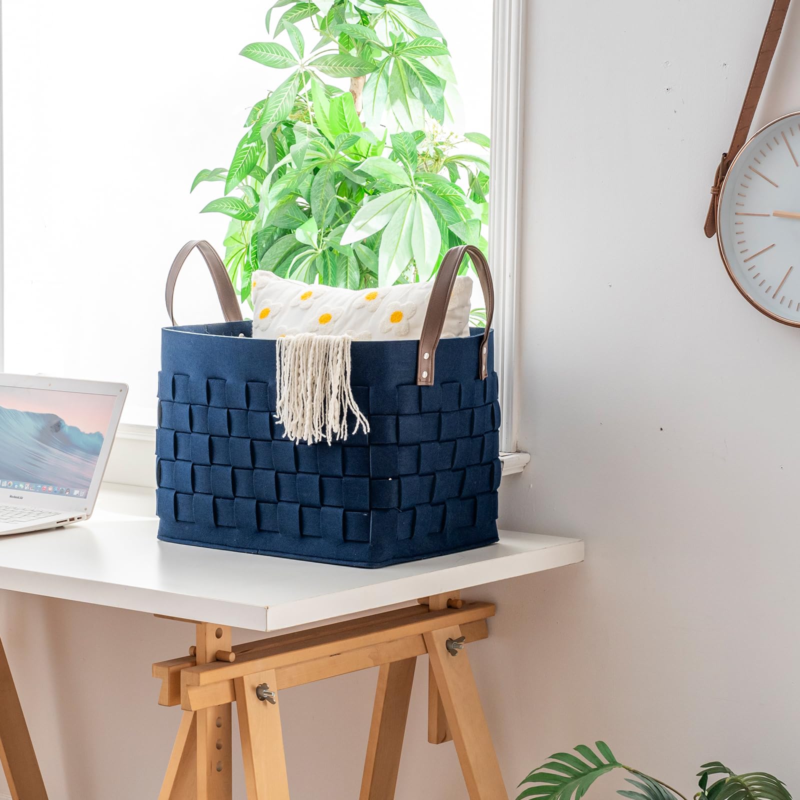 boldmonkey blankets basket navy creases recovery after transit with simple reshaping steps.