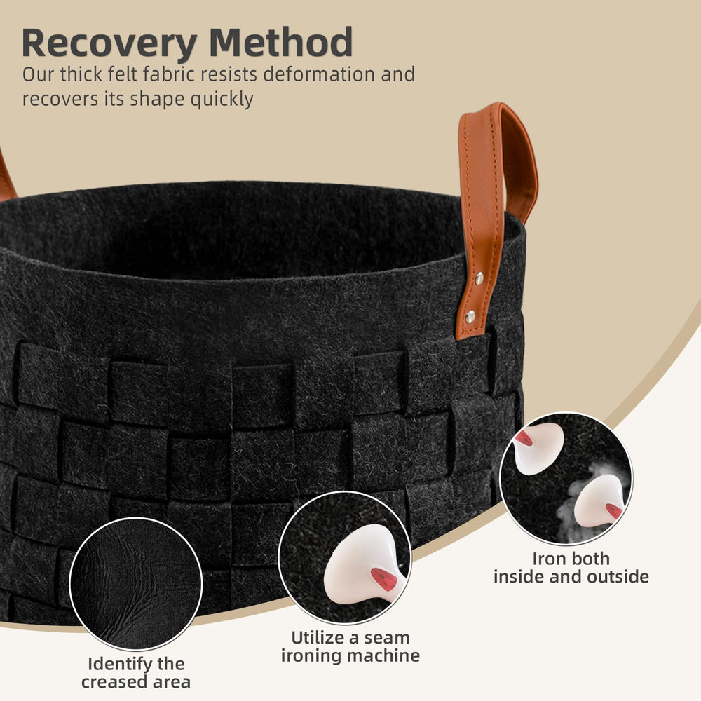 Boldmonkey felt storage closeup-03 thick felt supports shape and longevity.
