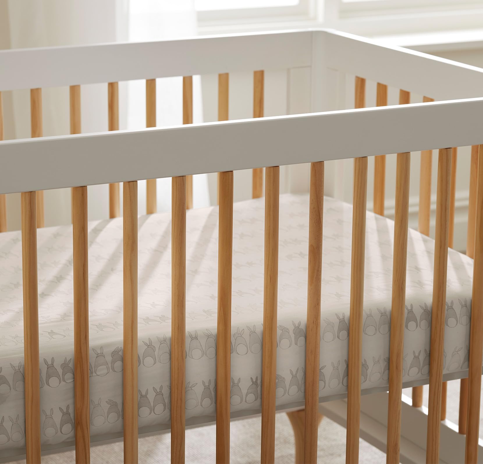 Boll & Branch easy-care crib sheet cleans easily on gentle cycle.