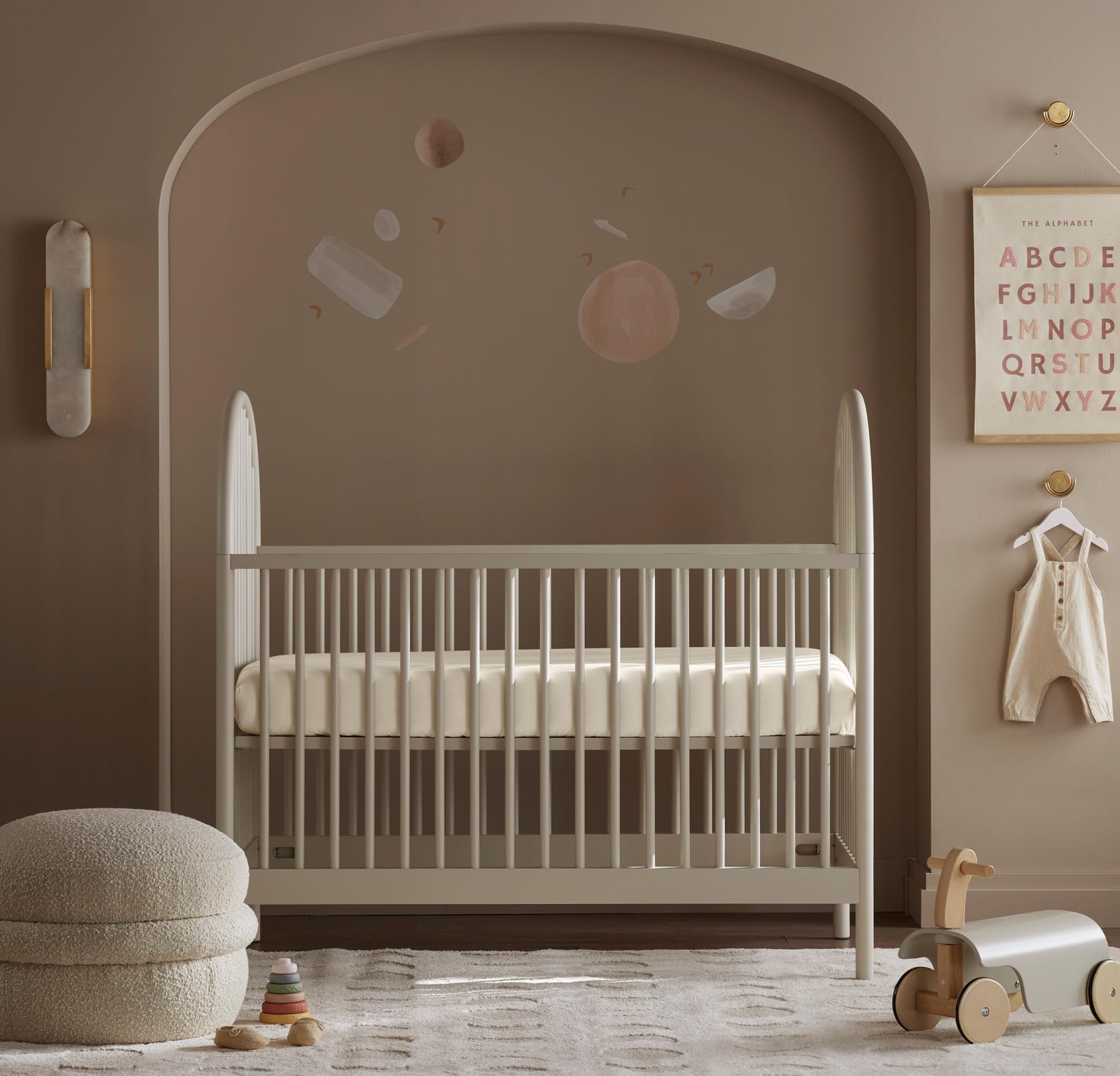 Boll & Branch Signature crib sheet softening with each wash through long-staple cotton fibers.