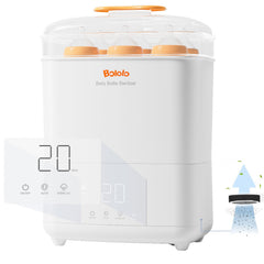 BOLOLO baby bottle sterilizer front view for quick, efficient cleaning.