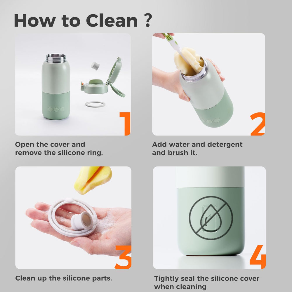 BOLOLO bottle warmer packaging includes charger, USB-C cable, manual