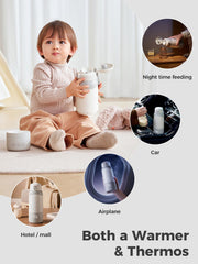 BOLOLO portable milk warmer pro reaches 98 degrees Fahrenheit for ready serve feeds.