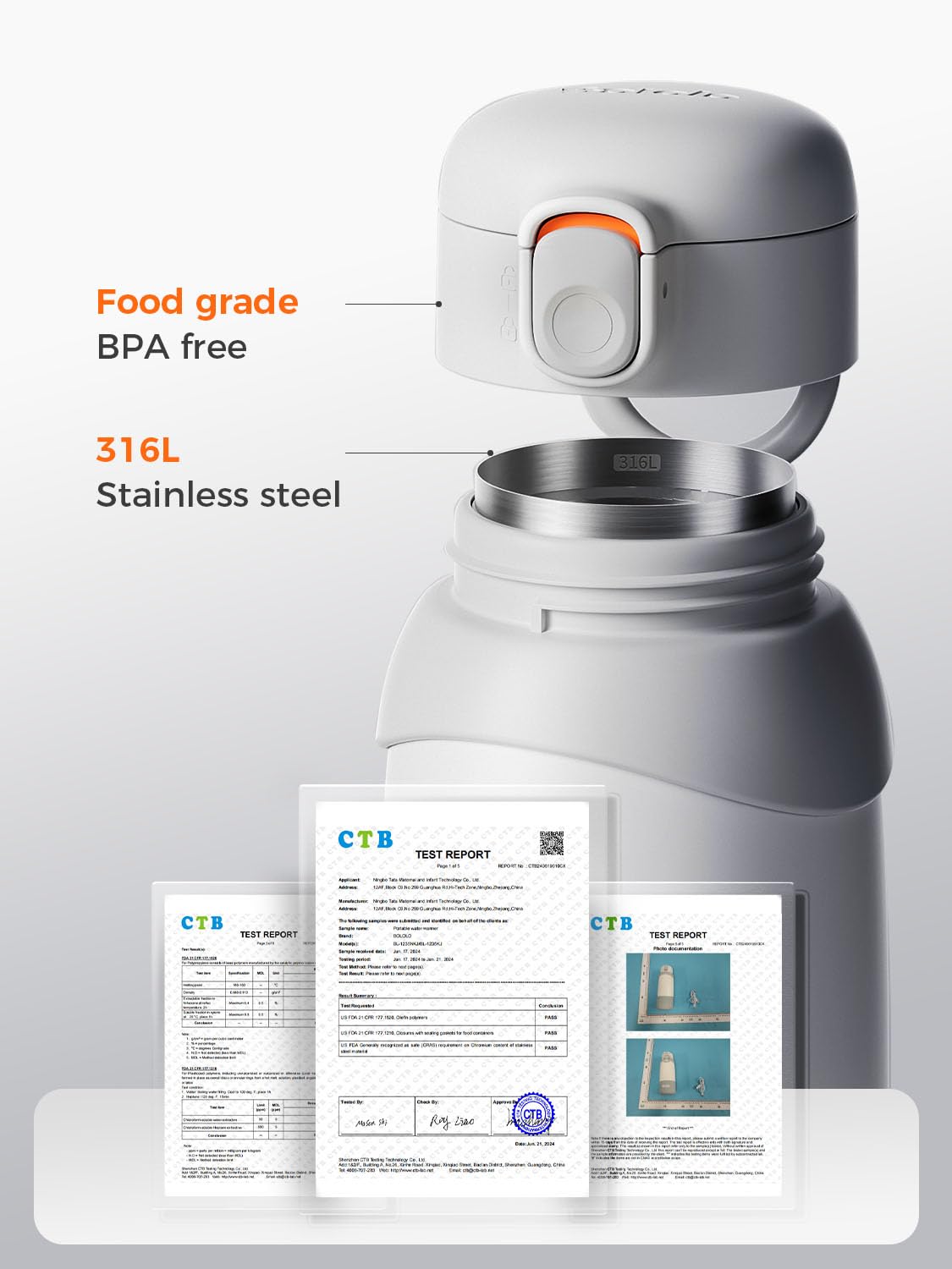 BOLOLO portable milk warmer pro included accessories with charger and USB-C cable.