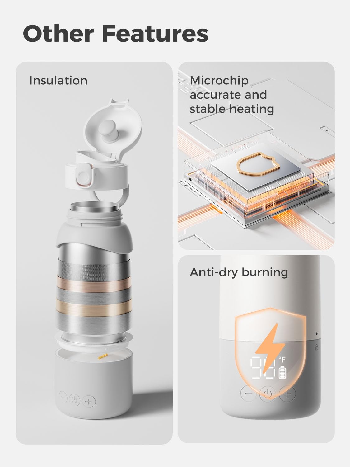 BOLOLO portable milk warmer pro travel use for home, car, or airplane feeding.