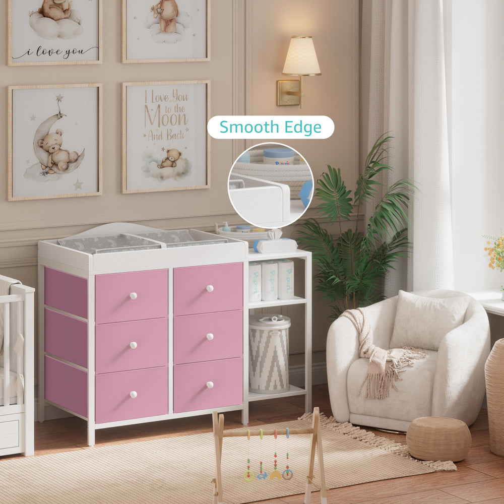 BOLUO dresser drawers store clothes and baby supplies neatly.