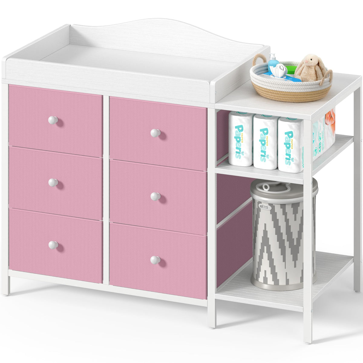 BOLUO baby dresser front view shows clean lines and ample storage.