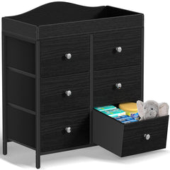 BOLUO black changing table top for easy diaper changes in a nursery