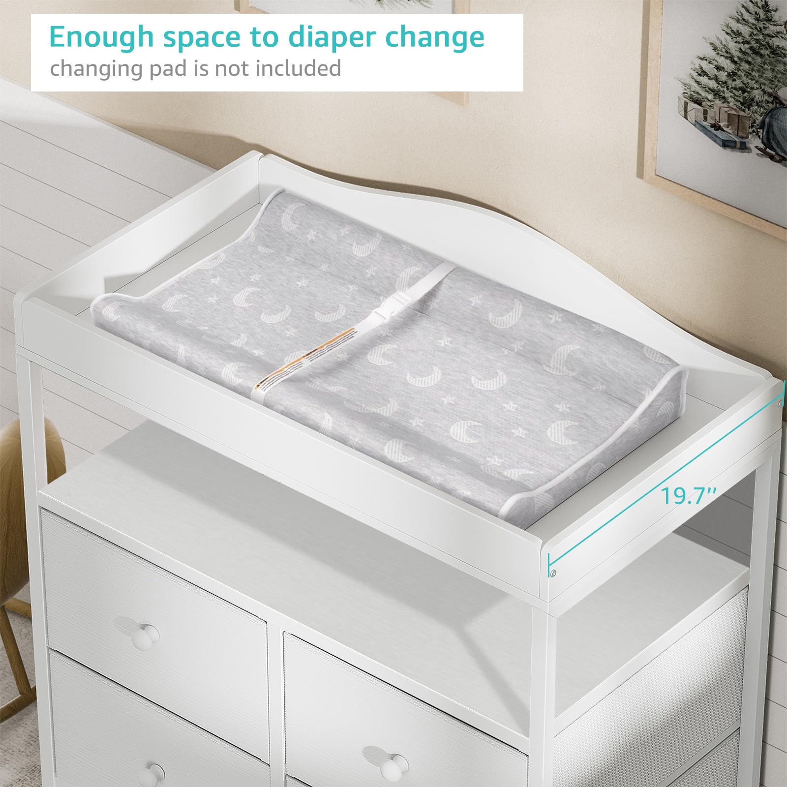 BOLUO removable changing top converts to standalone dresser