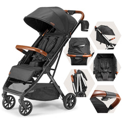Bombi Bēbee V2 one-hand fold in action for quick, effortless stow-and-go.