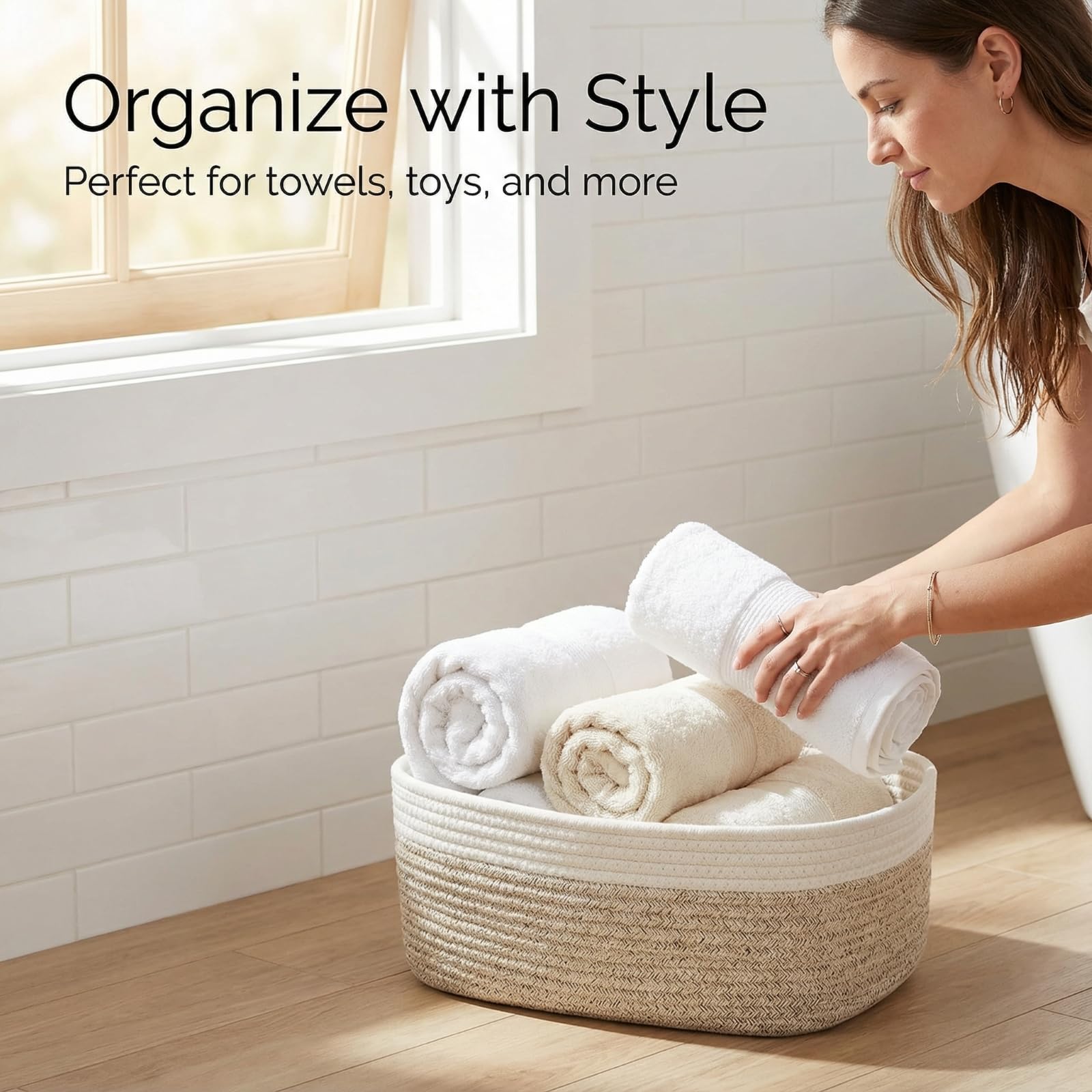 BOMINICA bathroom organization basket ideal for toiletries and towels