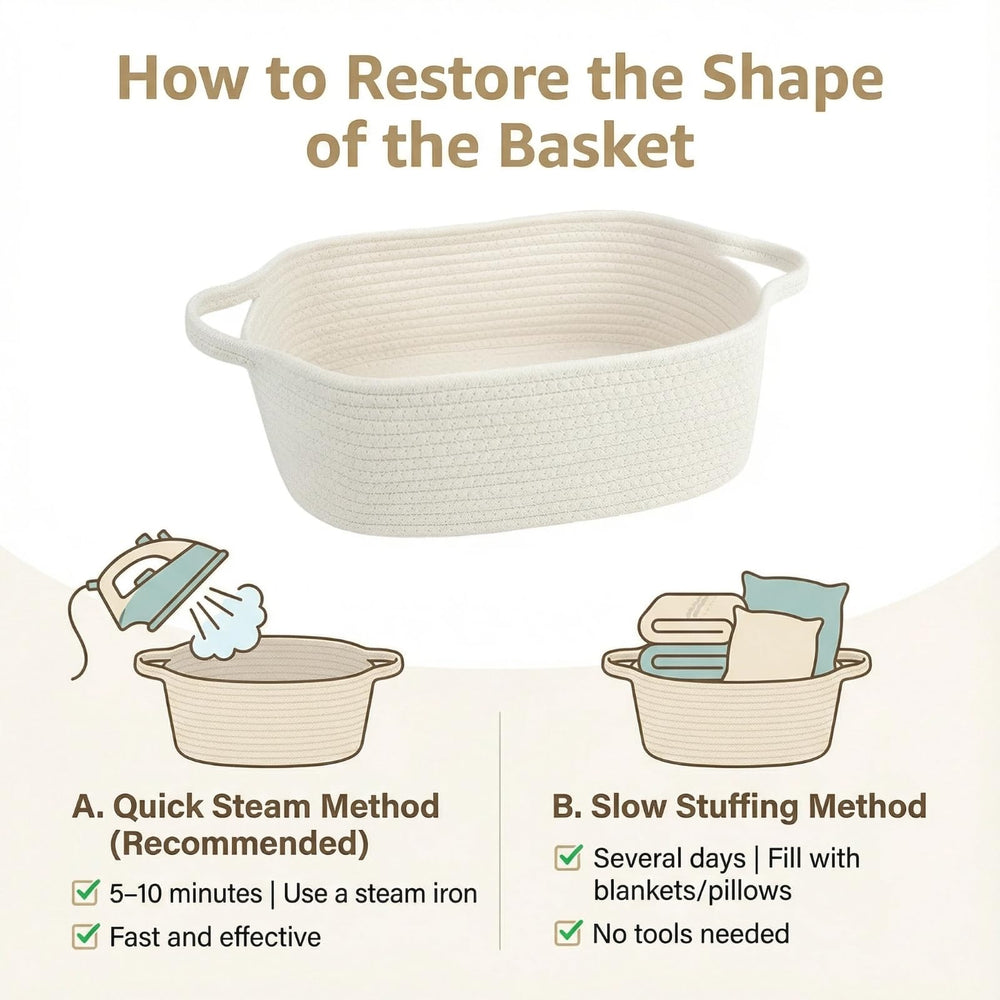 BOMINICA cotton rope storage basket bathroom organization shows clutter-free spaces.