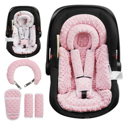 BOMOLOUR infant seat insert with removable cushion provides full head support in car seats