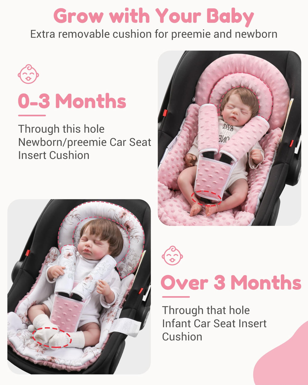 BOMOLOUR padded strap and buckle covers prevent rubbing on baby's shoulders