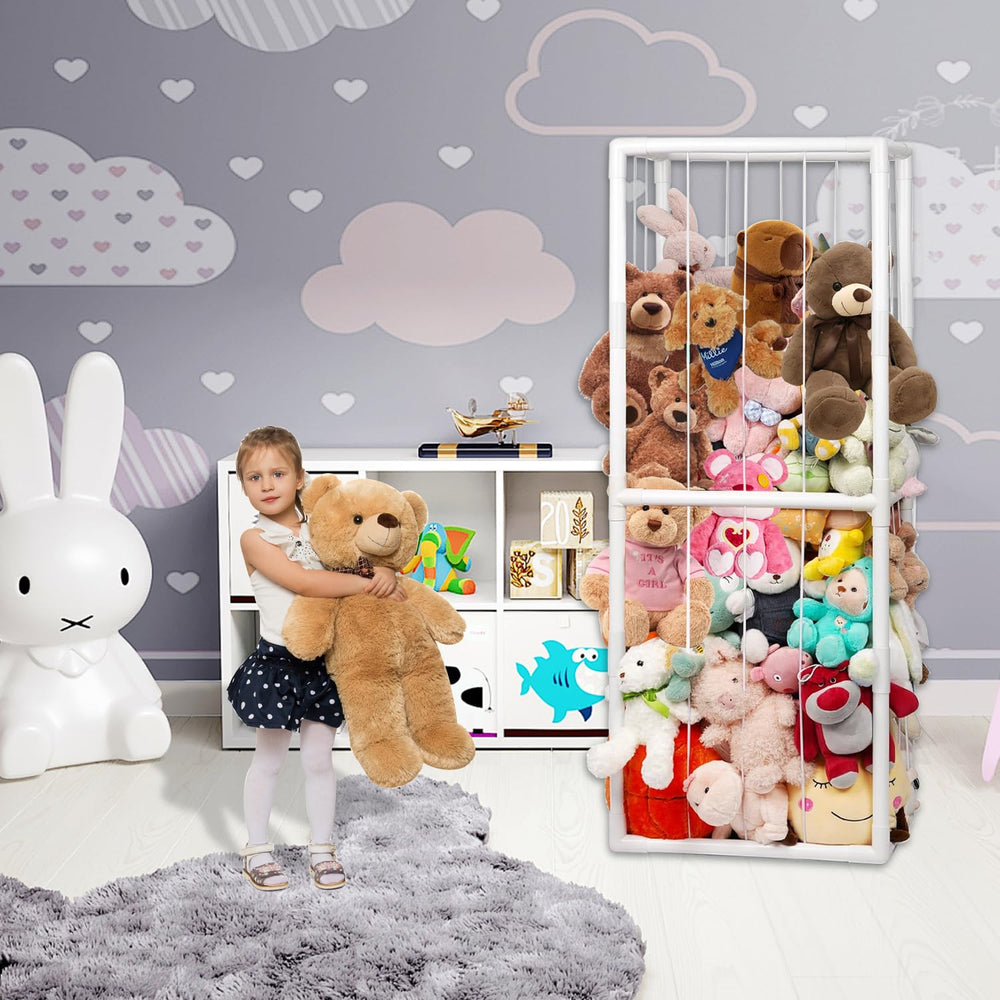 BomSaluka nursery organization setup demonstrates large-capacity plush storage.
