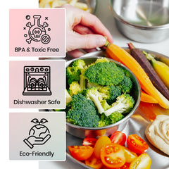 Bon aPetite bowl flat bottom prevents tipping during active dining.