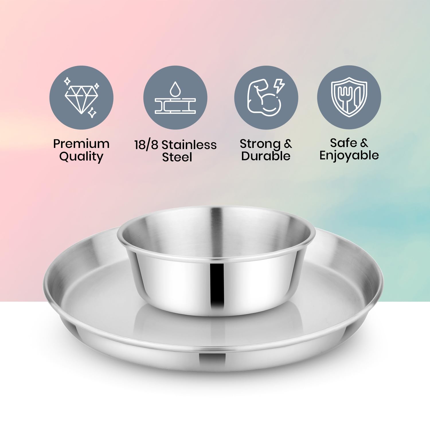 Bon aPetite plate curved edges reduce snags and keep mealtimes safe.