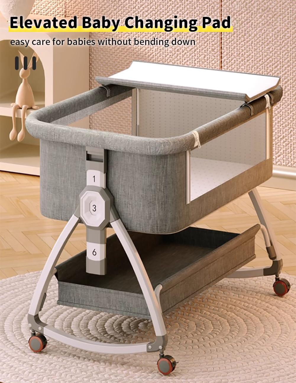 Bonbay bassinet with 5 degree incline for comfortable positioning