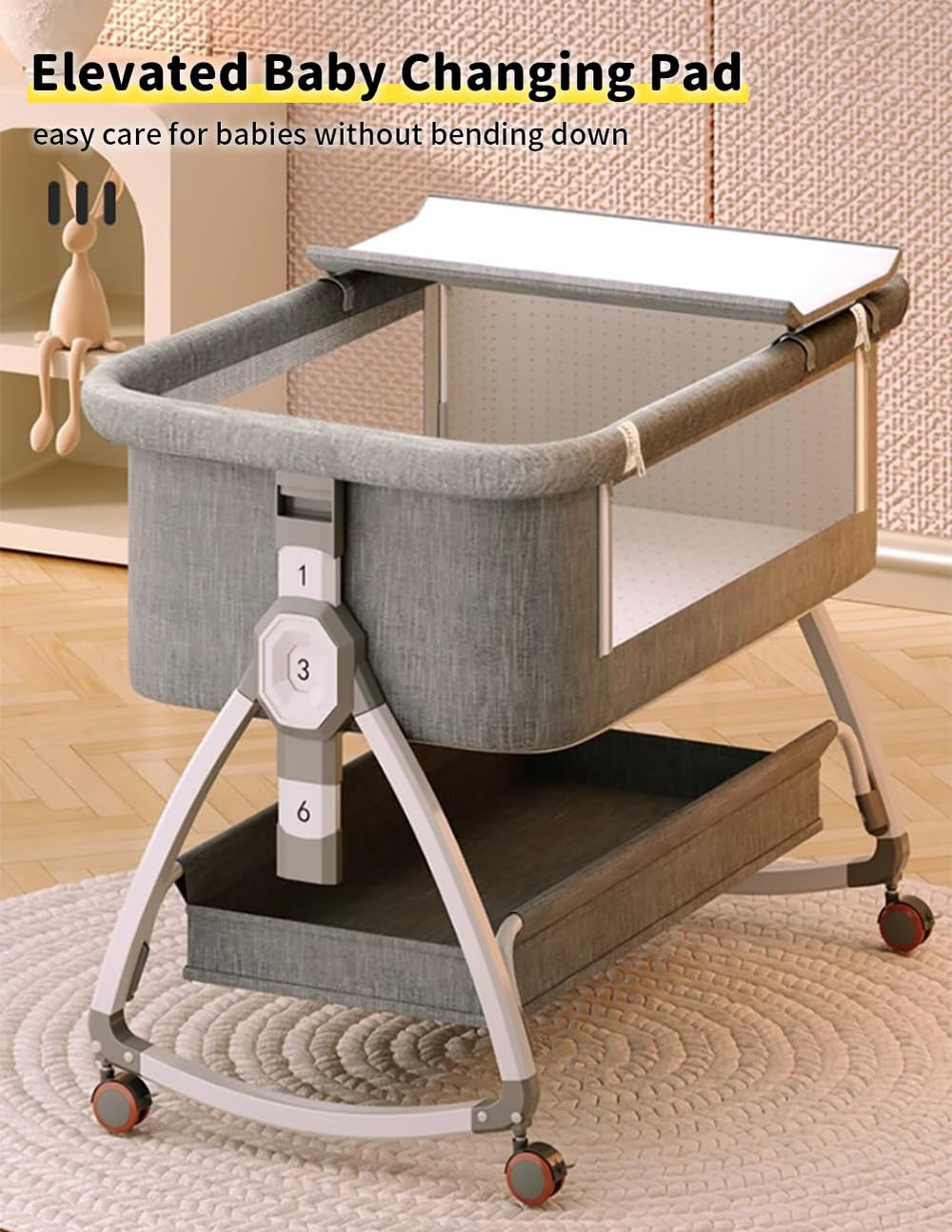 Bonbay bassinet with 5 degree incline for comfortable positioning