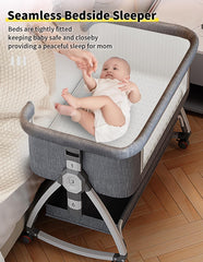 Bonbay bassinet height adjustment buttons aligning with bed height