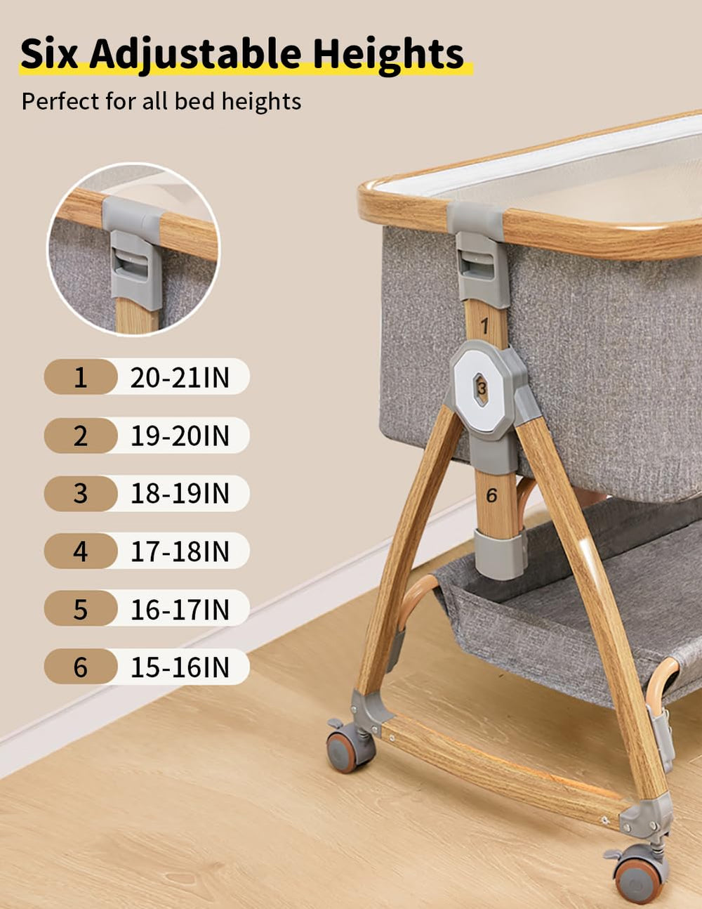 Bonbay baby bassinet rocking mode gently soothes with parent-like motion.