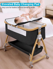 bonbay baby bassinet side zipper access enabling effortless in bed transitions